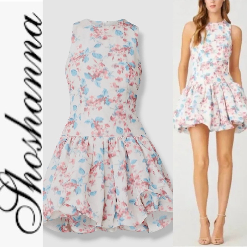 NWT Shoshanna Rafaella Sleeveless Floral Bubble Hem Dress 6